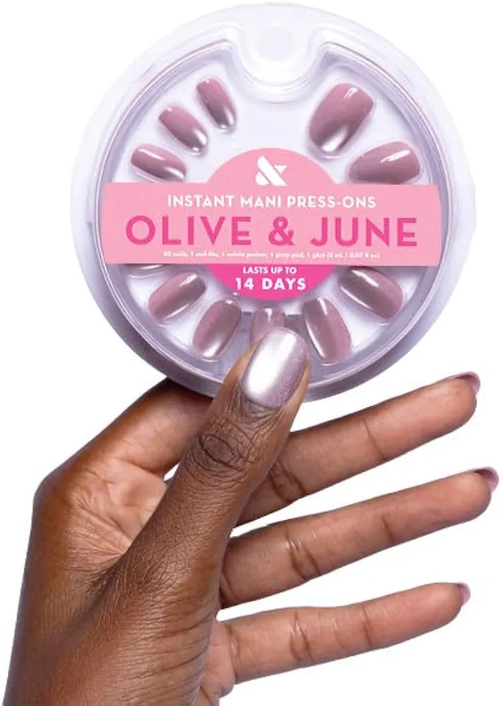 Olive & June Instant Mani Press-On Nails (Glue) | 42 Fake Nails, 21 Sizes | Non-Toxic, Long-Lasti... | Amazon (US)