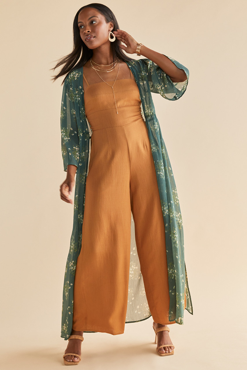 Marisah Bow Back Linen Jumpsuit | Francesca's