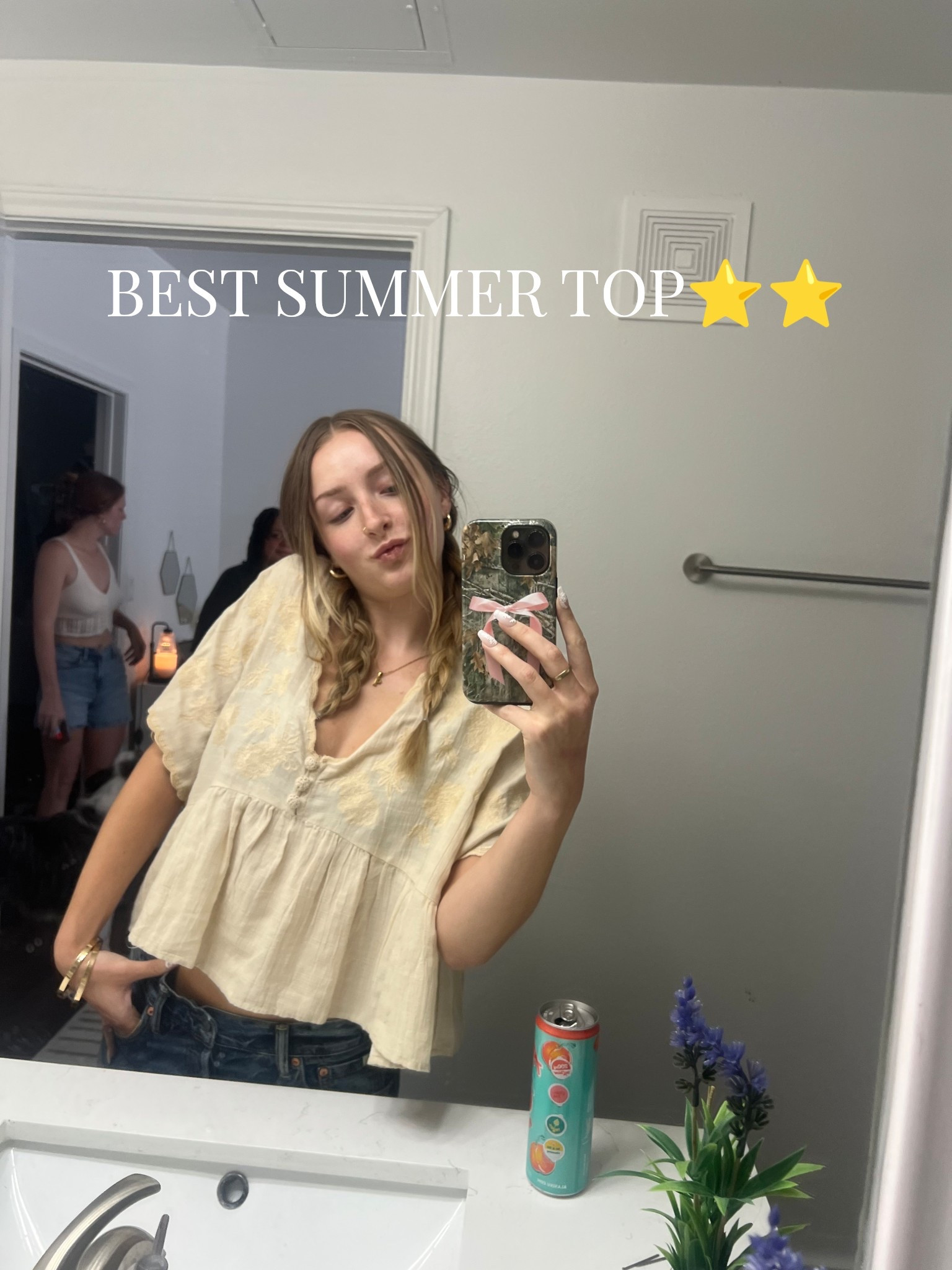 My cute new summer top linked🤍 & energy drink because why not🤍

#LTKStyleTip #LTKWorkwear #LTKSummerEdit