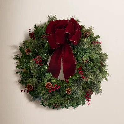 30" Lighted Classic Christmas Wreath | Wayfair North America