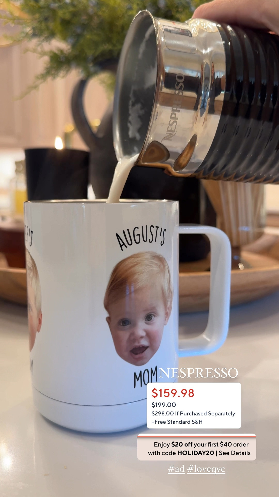 Our Nespresso is on sale today at @qvc- $159 + they have a few promos going on for new customers to save even more! Save $30 extra with email signup or you can use HOLIDAY20 for $20 off. Includes Nespresso machine, milk brother, 12 capsules, and a $50 gift card to Nespresso! Would be a GREAT gift for the coffee lover in your life or yourself- Scott and I LOVE coffee and this is all that we drink. Brews coffee and espresso + I love to froth milk into my drink as well! #ad #loveqvc 

#LTKSaleAlert #LTKGiftGuide #LTKHome