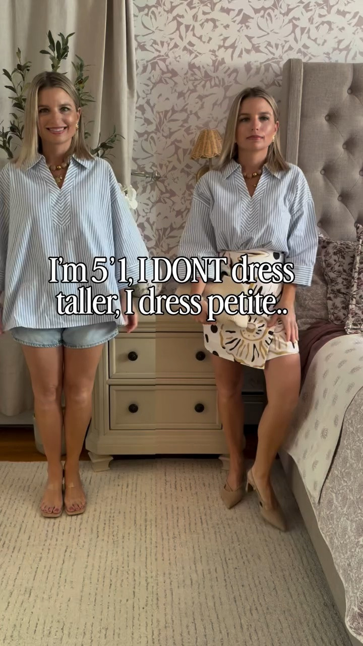Comment PETITE for a 🔗 to everything! 🌊 🐚 🩵 🤍 

#petitestyle #petitetips #petitehacks #styletips #stylehacks whattowear GRWM outfitinspo ootd styling petite summertime springtime