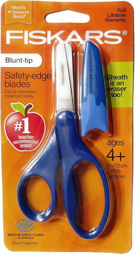 Fiskars Scissors Blunt-tip Safety-Edge Blades w/ Sheath (Navy Blue) | Amazon (US)