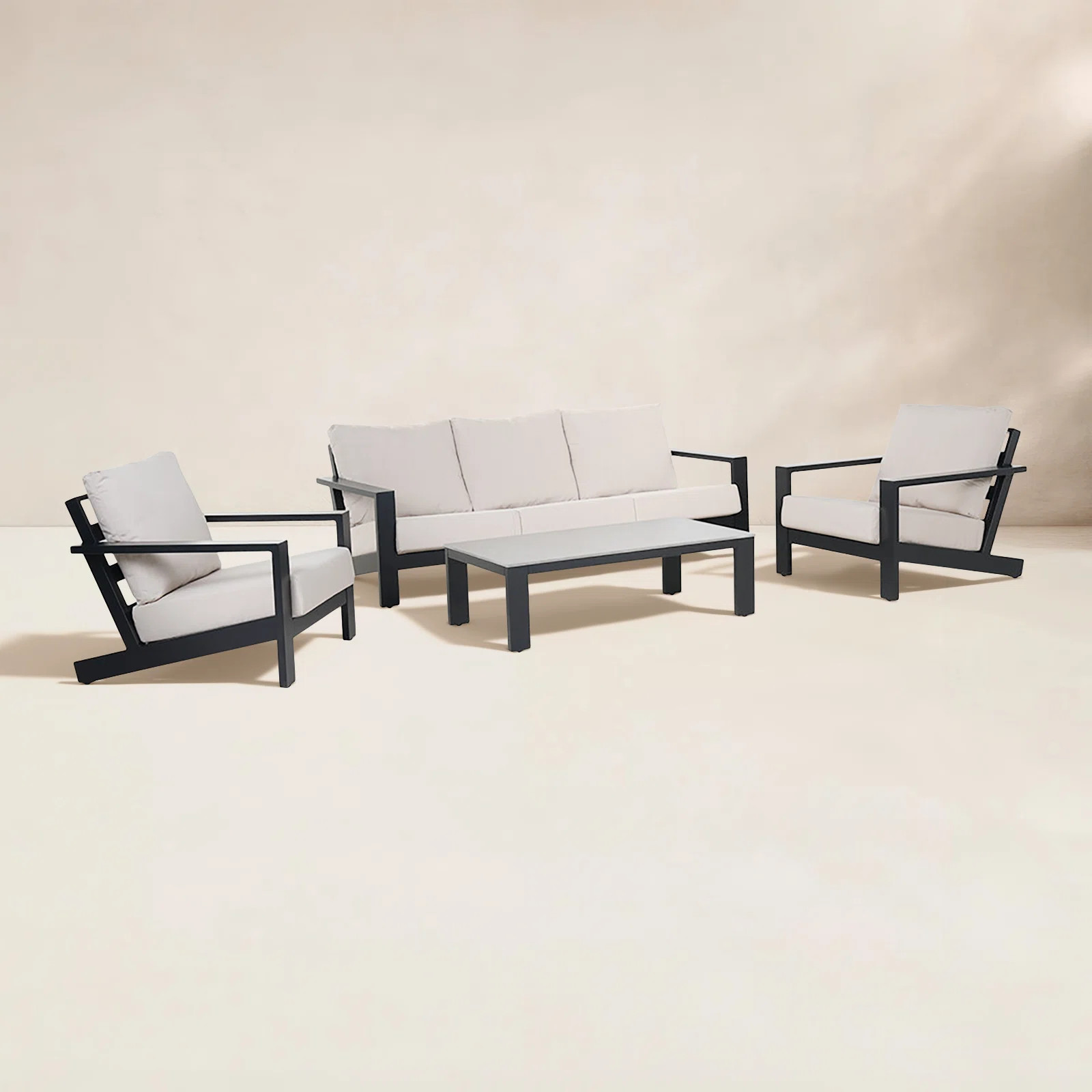 5-Person Outdoor Aluminum Seating Group With Cushions | Birch Lane