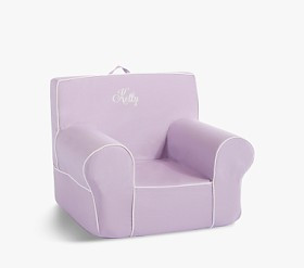 Anywhere Chair®, Lavender Twill with White Piping | Pottery Barn Kids