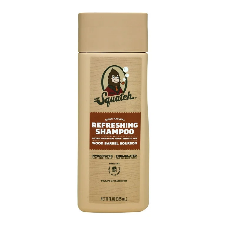 Dr. Squatch Wood Barrel Bourbon Natural Hair Shampoo for Men, 11 fl oz | Walmart (US)