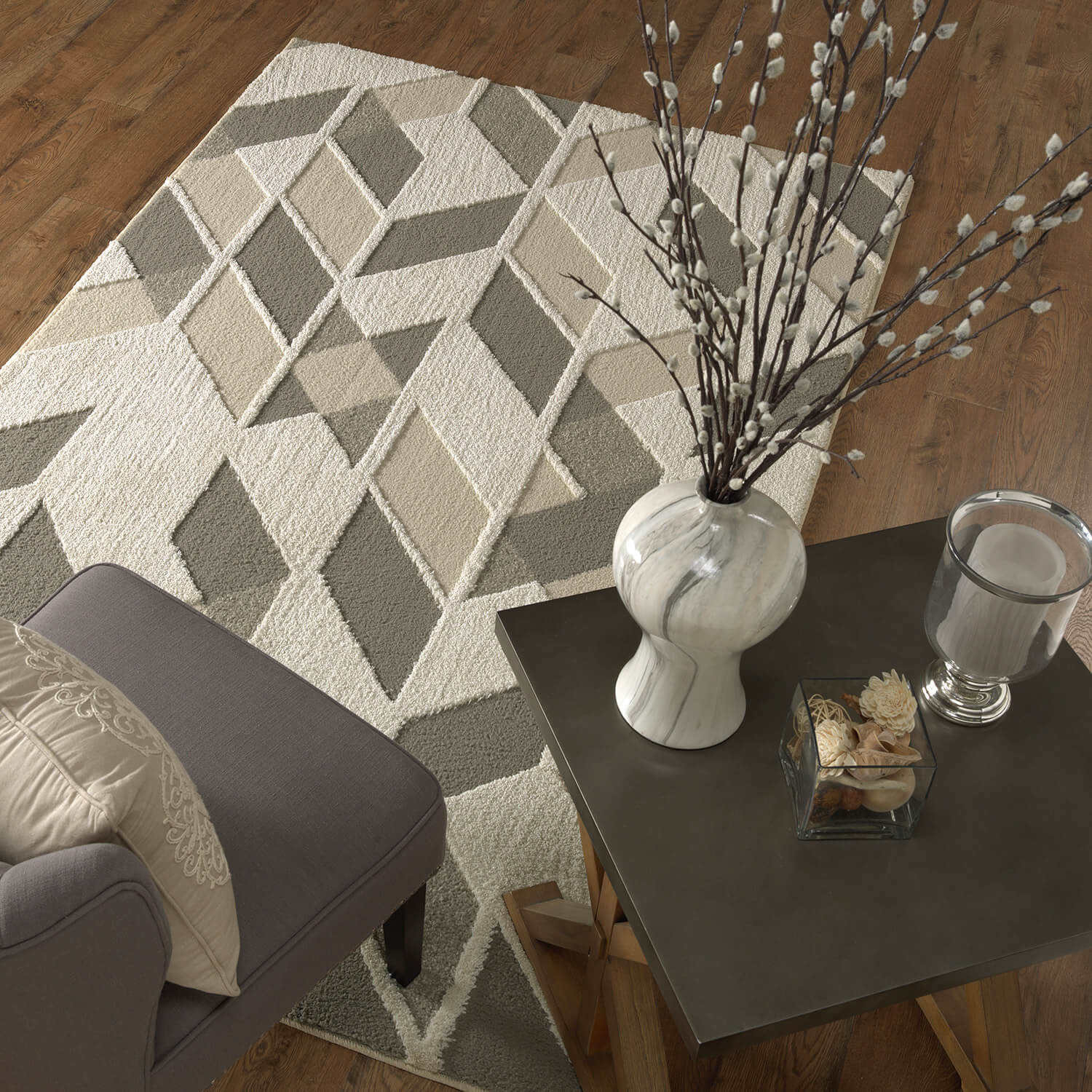 Chateau Banks Brown & White Area Rug | Covered By Rugs
