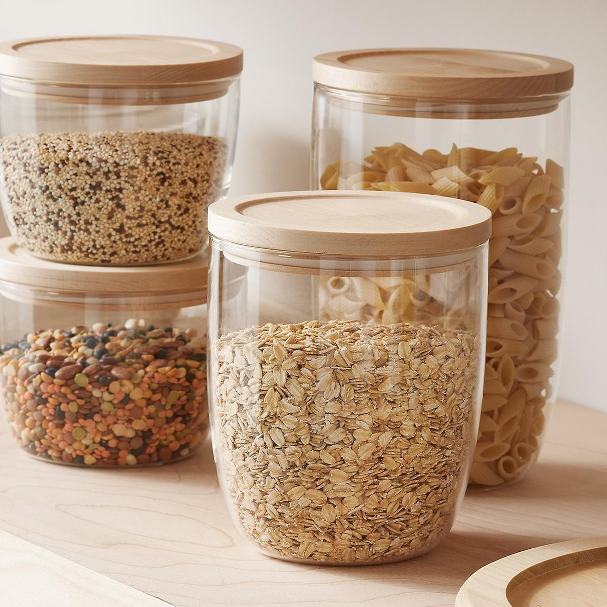 Marie Kondo Birch Modular Glass Canister with Lid | The Container Store