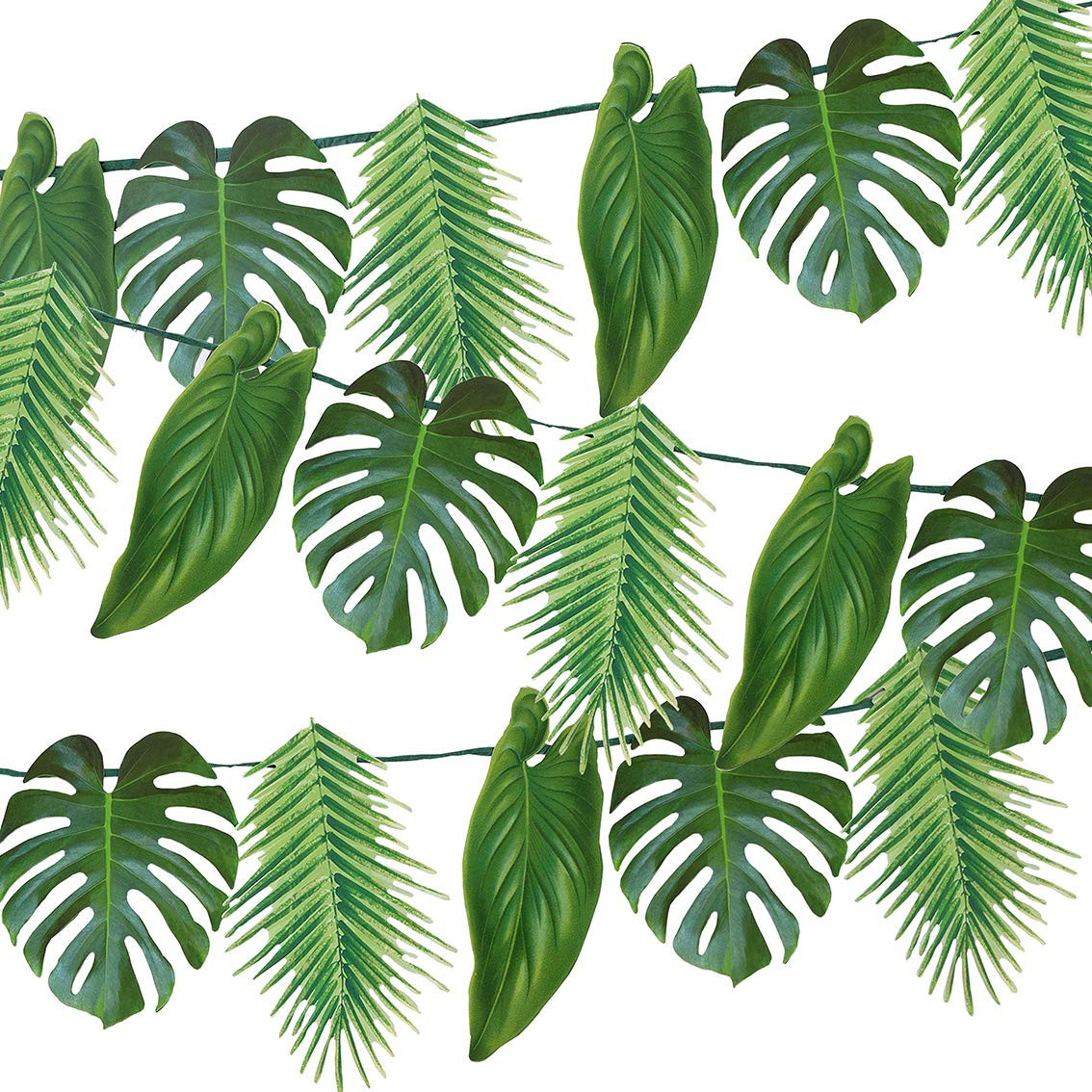 Tropical Palm Leaf Garland Party Decorations, Length 2.6M, 8.5 FT, Green | Amazon (US)