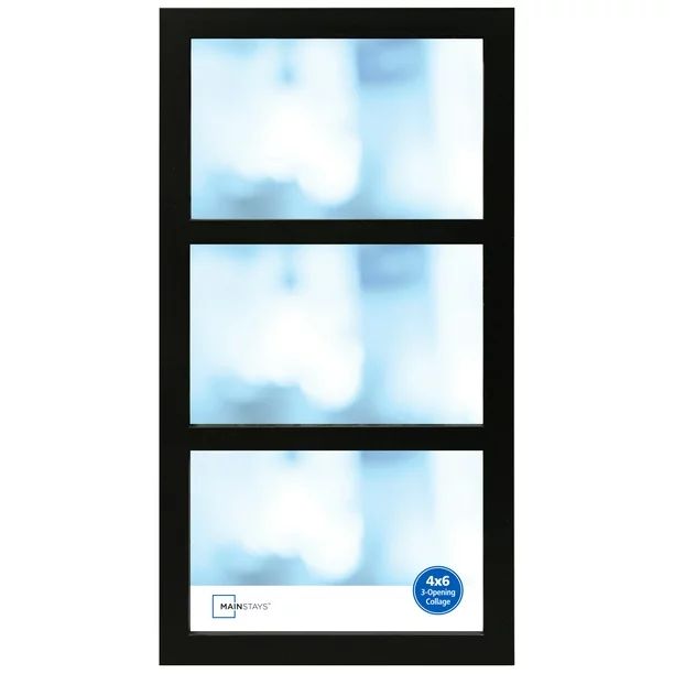 Mainstays Linear 3-Opening Black Photo Frame | Walmart (US)
