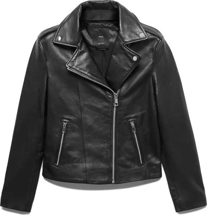 MANGO Leather Biker Jacket | Nordstrom | Nordstrom