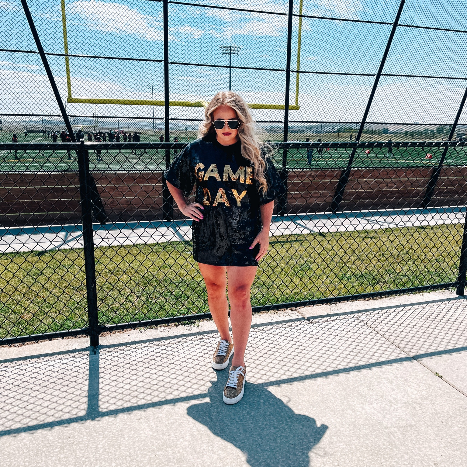 Football mom but make it stylish

Game day look / black sequin dress

#LTKmidsize #LTKunder100 #LTKSeasonal