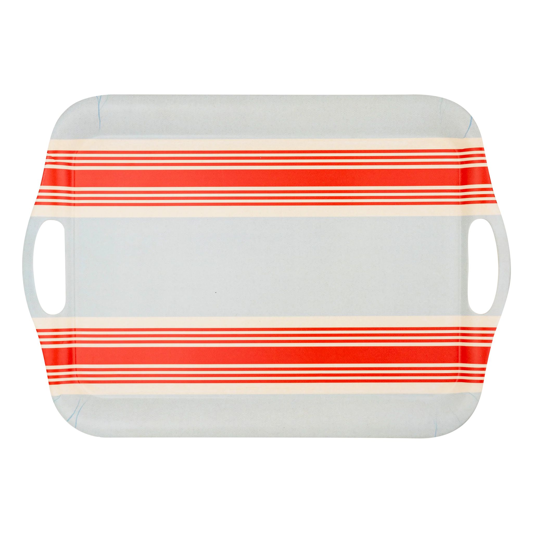 Hamptons Striped Chambray and Red Reusable Bamboo Tray | My Mind's Eye