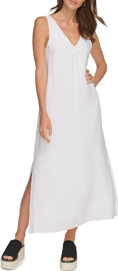 V-Neck Linen Maxi Dress | Nordstrom