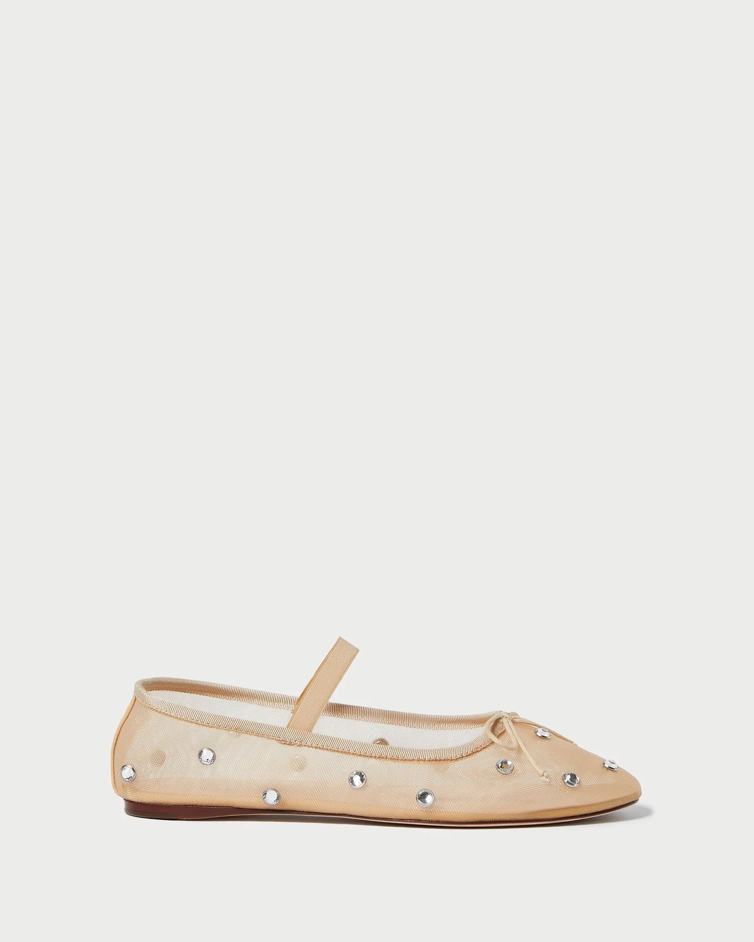 Leonie Caramel/Crystal Ballet Flat | Loeffler Randall