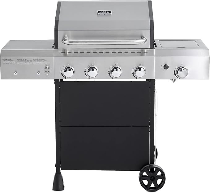 Amazon Basics Freestanding Gas Grill with Side Burner, 4 Burner (52,000 BTU) | Amazon (US)