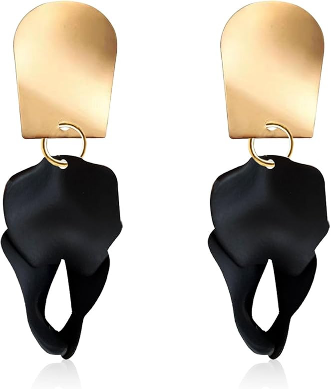 Rose Petal Dangle Earrings Fashion Boho Acrylic Flower Earrings Large Statement Resin Floral Earr... | Amazon (US)