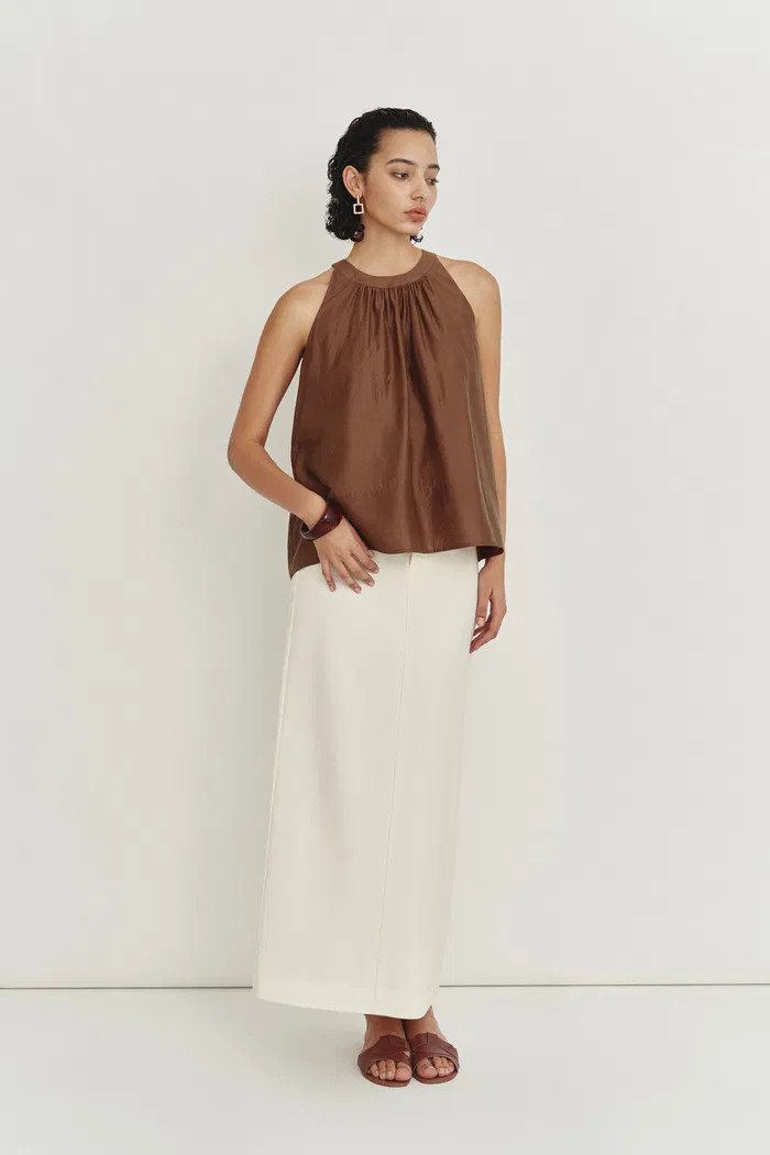 Leah Brown Halter Camisole Top in Lyocell | Fabrique