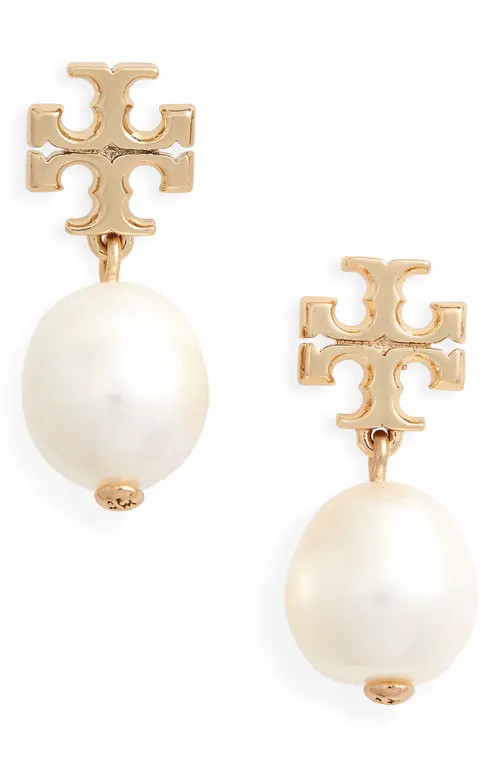 Tory Burch Moondance Pearl Drop Earrings in Tory Gold /Ivory at Nordstrom | Nordstrom