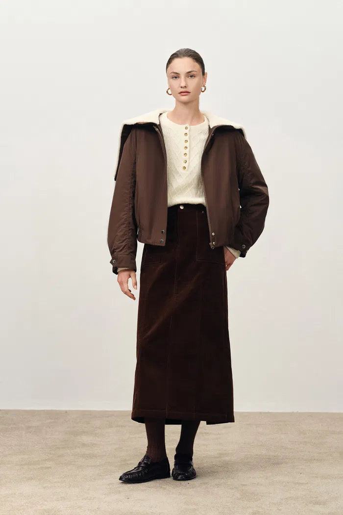 Dakota Cropped Quilted Cotton Jacket in Lightweight Blend | Fabrique