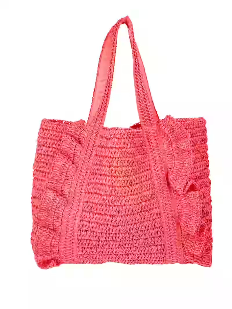 Time and Tru Women's Ruffle Tote Bag, Sunset Pink | Walmart (US)