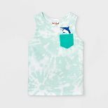 Toddler Boys' Tie-Dye Shark Knit Pocket Tank Top - Cat & Jack™ Green | Target