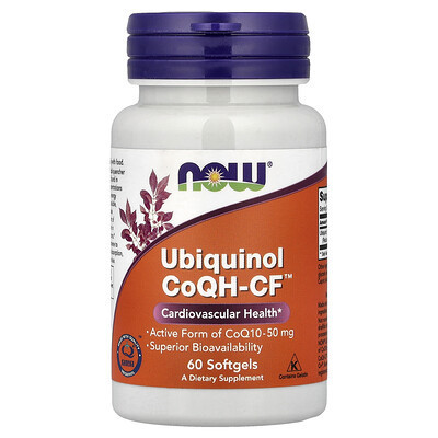 NOW Foods, Ubiquinol CoQH-CF™, 50 mg, 60 Softgels | iHerb