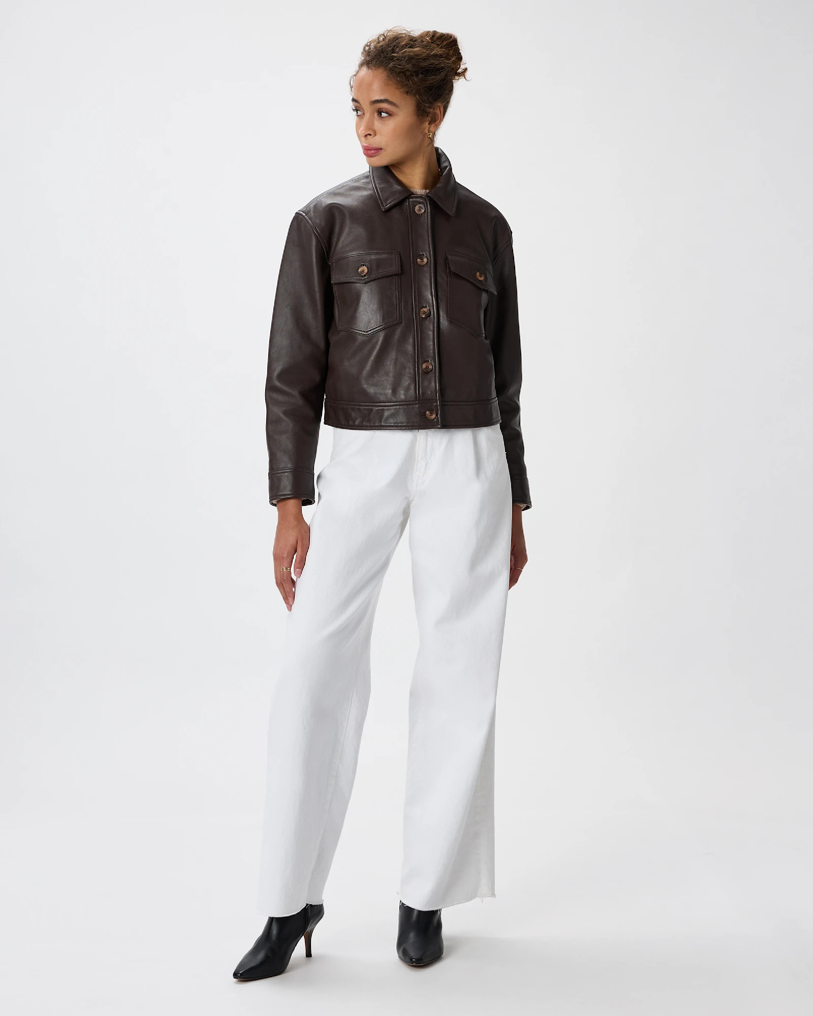 100% Leather Cropped Jacket | Quince