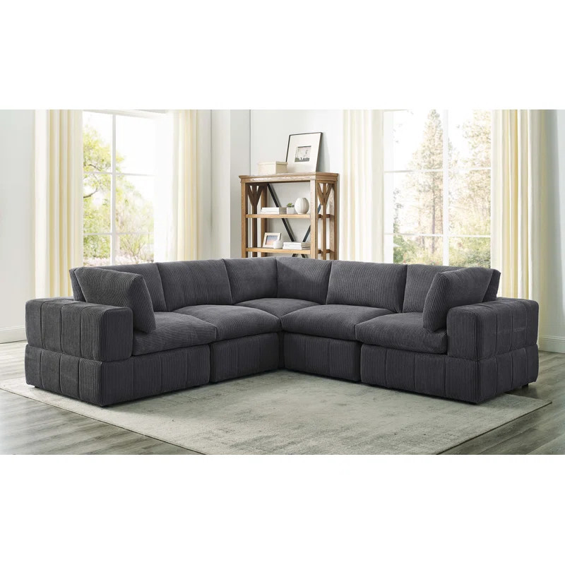 Antino 5 - Piece Corduroy Sectional | Wayfair North America