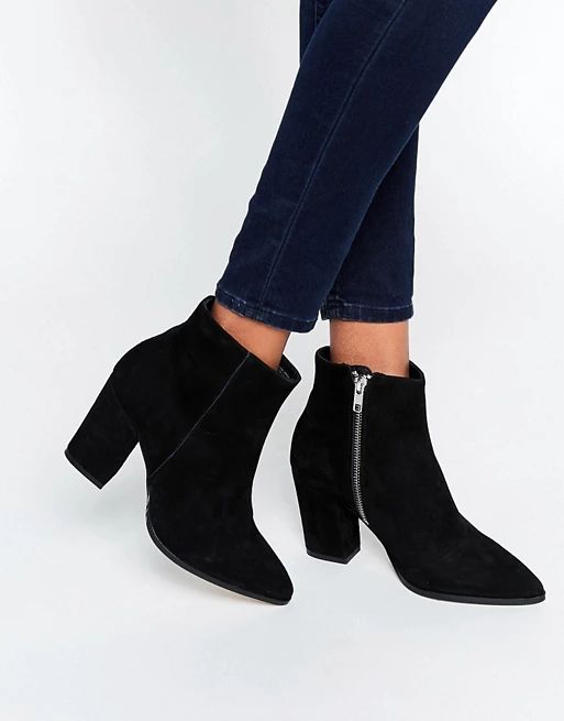 Carvela Sarah Black Suede Pointed Ankle Boots | Asos AU