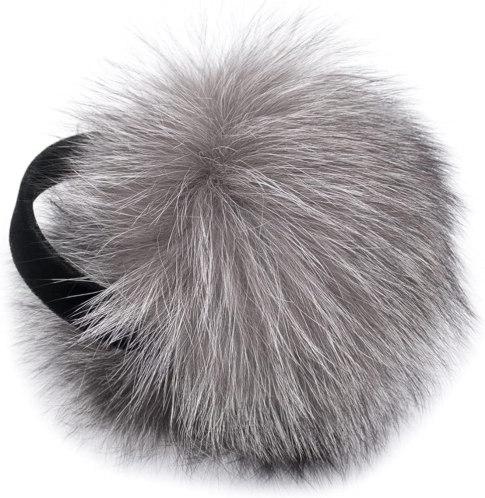 Surell Fox Fur Earmuff with Velvet Band - Winter Ear Muffs - Cold Weather Head Warmer | Amazon (US)