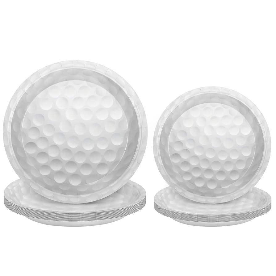 durony 48 Pack Golf Dessert Plates Disposable Paper Plates Golf Disposable Tableware Set 7 Inch a... | Amazon (US)