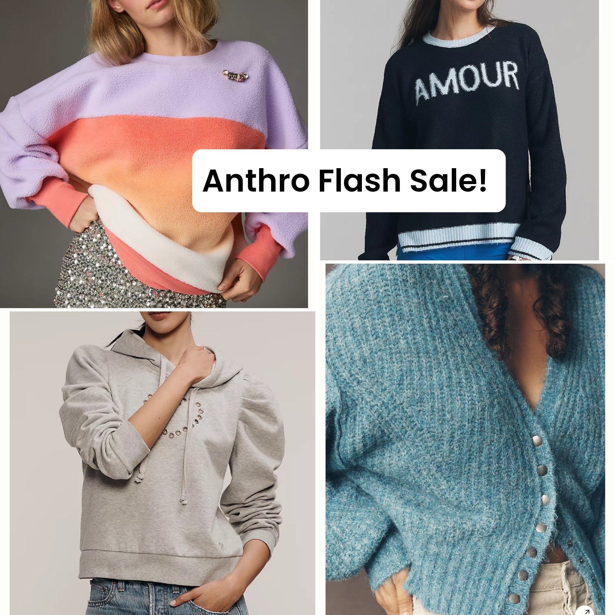 Anthropologie Flash Sale! 
Sweaters, sweatshirts 
Gifts for her
Winter 

#LTKSaleAlert