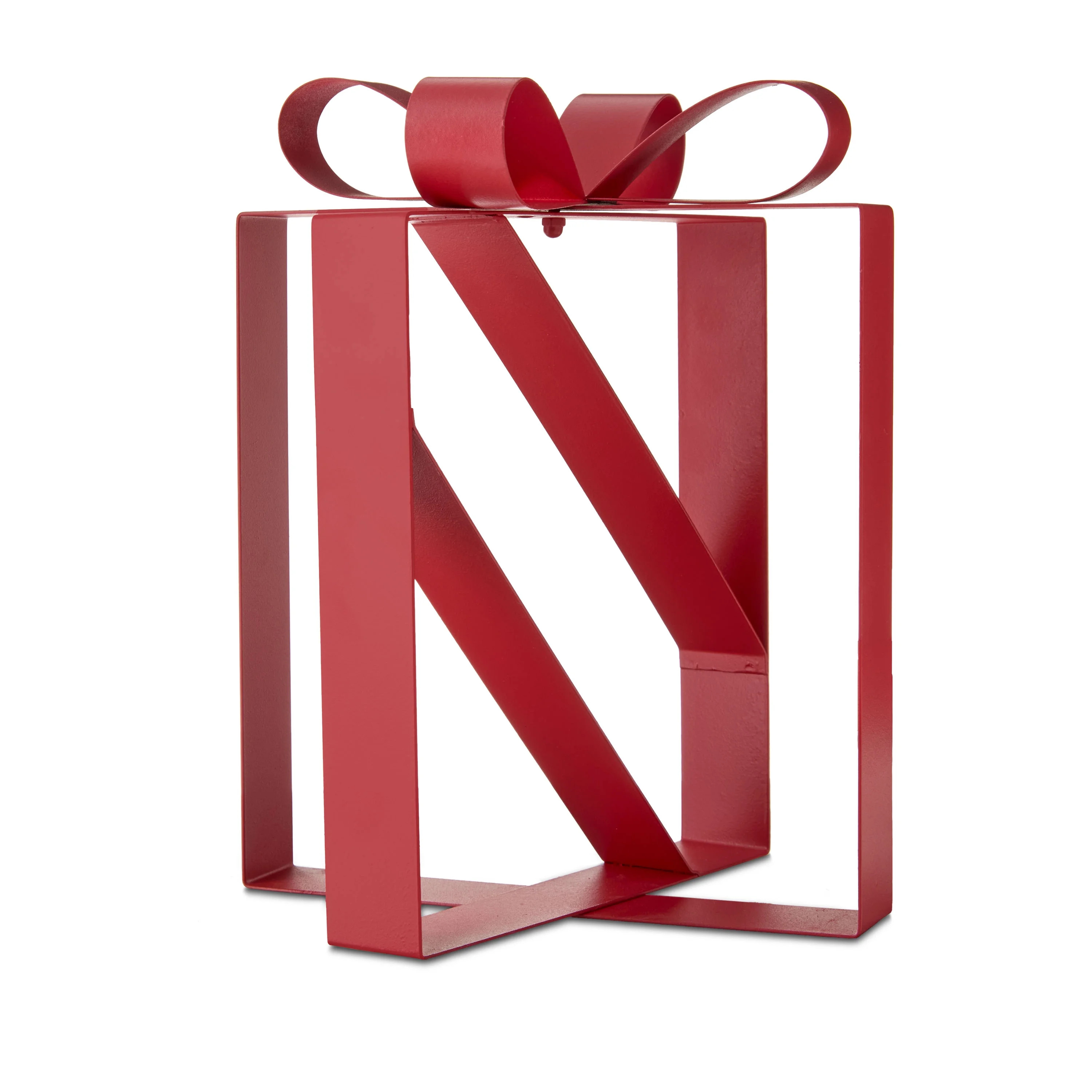 Christmas Metal Gift Box Decoration, Red, 10.75", by Holiday Time | Walmart (US)