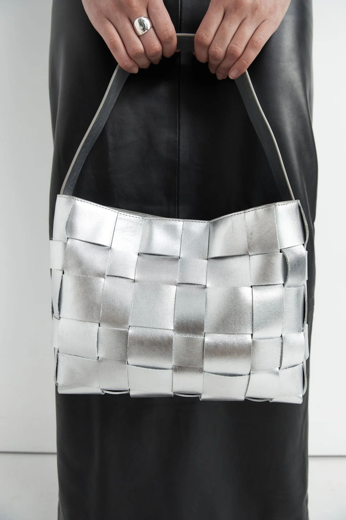 Woven Mini Tote - Silver | St. Agni (US, UK, EU)