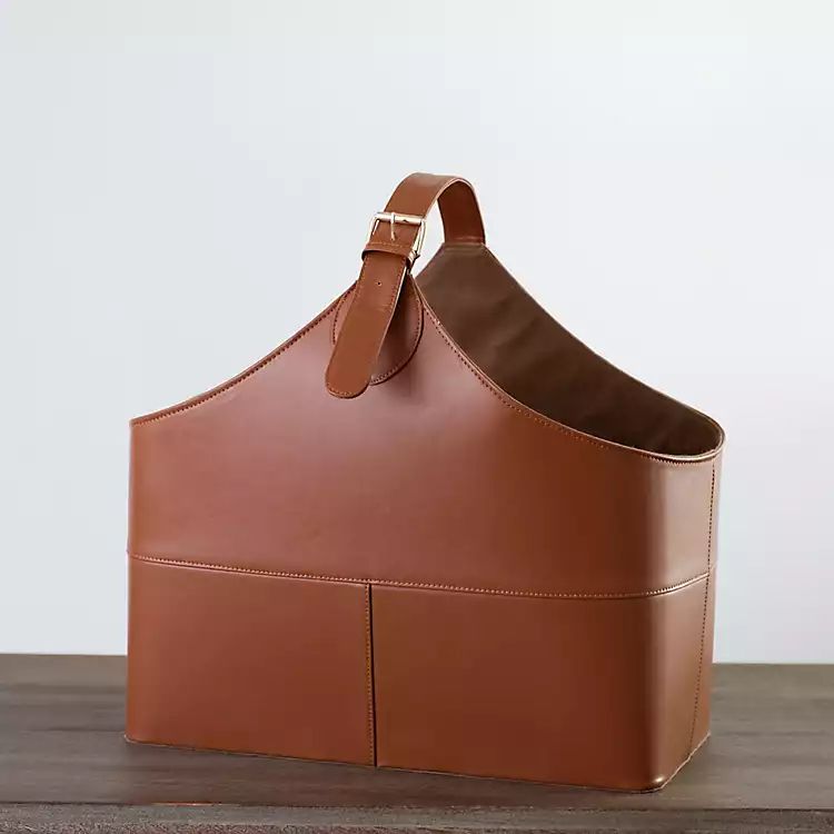 Cognac Vegan Leather Tote Bag | Kirkland's Home