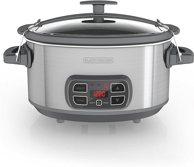 BLACK+DECKER SCD1007 7 Quart Programmable Slow Cooker with Digital Timer, Portable with Locking L... | Amazon (US)