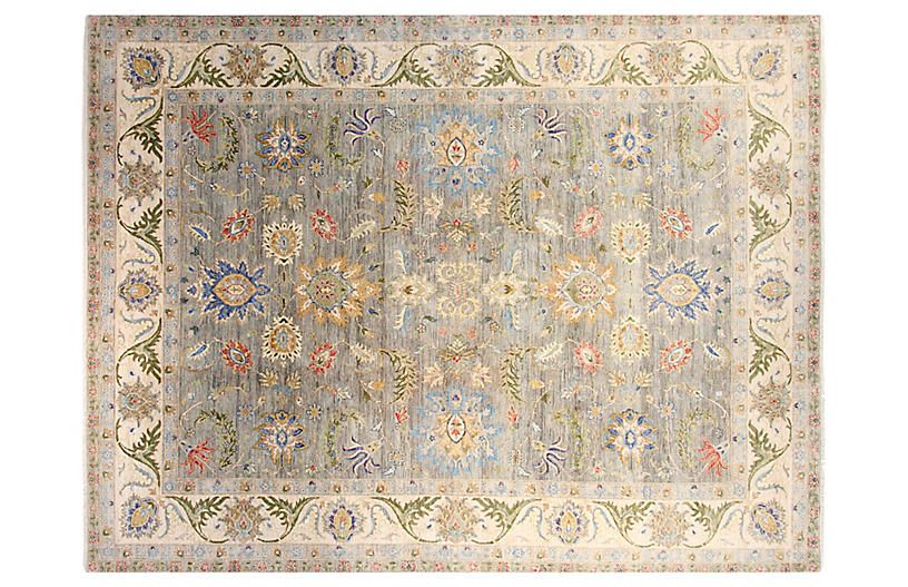 9'x12' Oushak Rug, Gray/Ivory | One Kings Lane