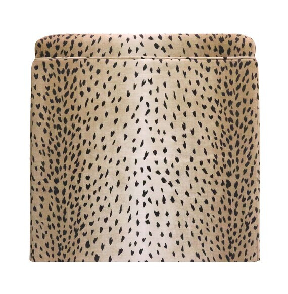 The Skirted Ottoman : Antelope Linen Print // Ebony  - Etsy | Etsy (US)