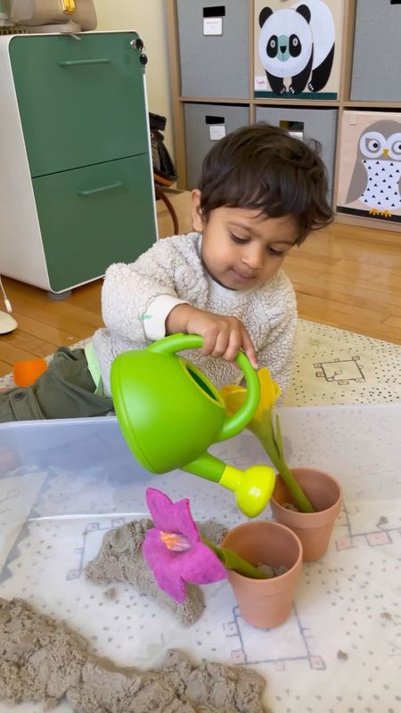 Toddler potting plant sensory and gross motor skill activity 

#LTKSeasonal #LTKbaby #LTKkids