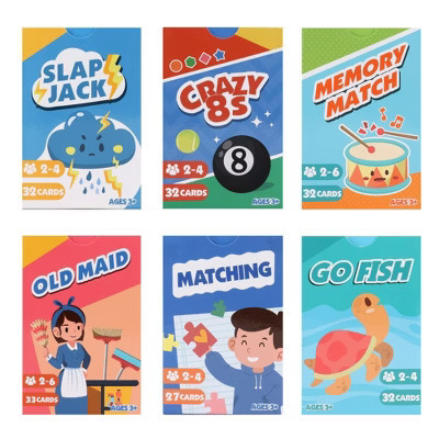 GSE 6-in-1 Kids Card Games Set: Go Fish, Old Maid, Crazy 8's & More. Toddlers Boys & Girls Easter Basket Stuffers, Stocking Stuffers, Birthday Gifts | Target