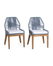 Set Of 2 Rope Crossweave Side Chairs With Cushions | Marshalls