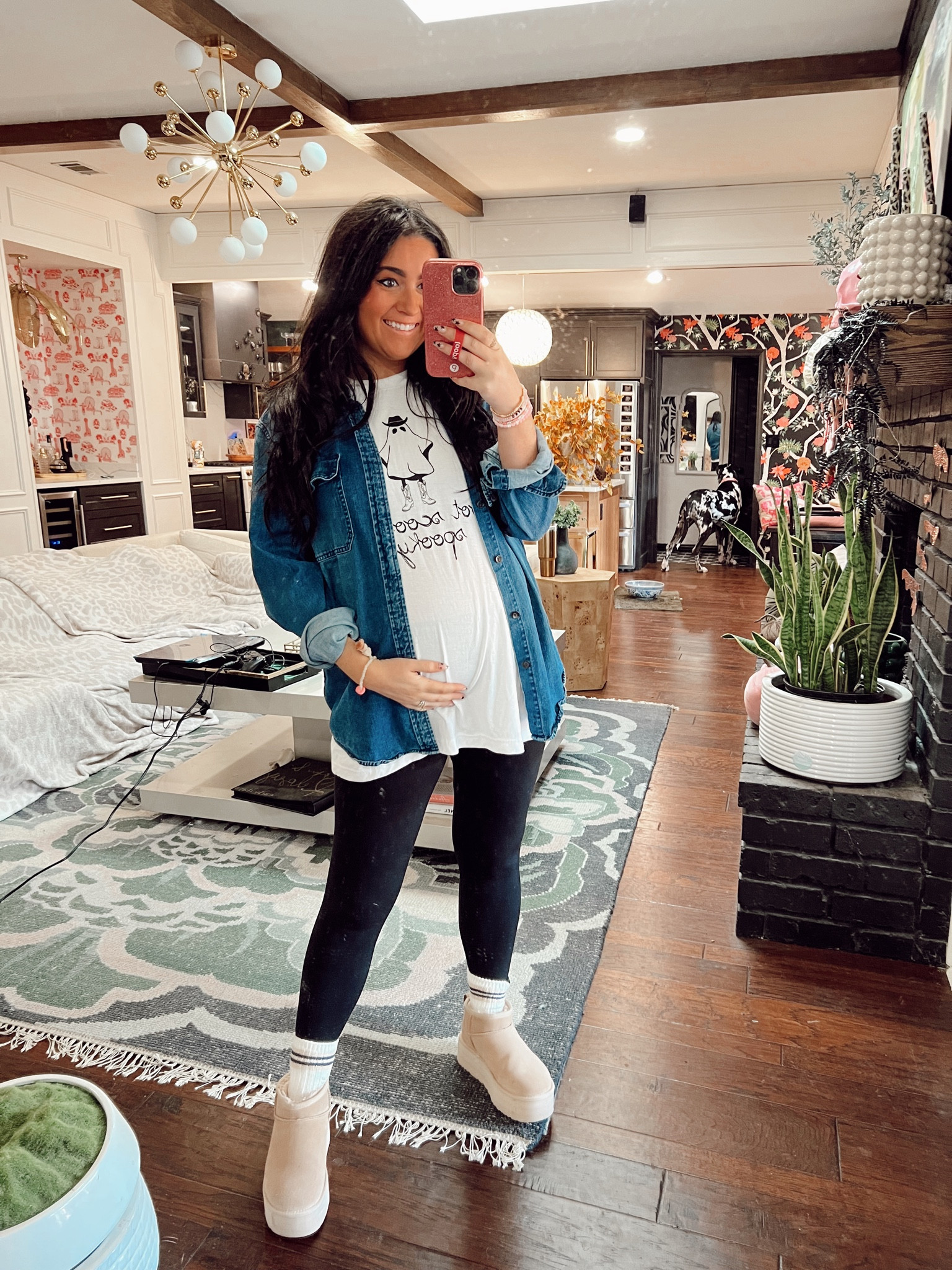 Tee // xl
Shirt // large
Leggings // medium

Bump
Pregnant
Halloween
Fall
Oversized
90s
Ugg 
Socks
Amazon

#LTKSeasonal #LTKbump #LTKHalloween