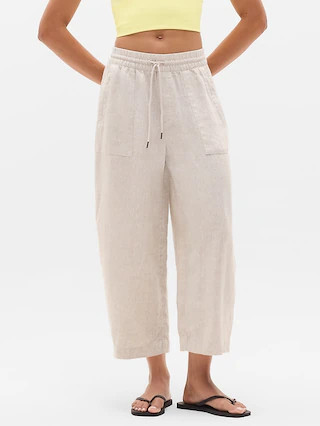Retreat Linen Easy Barrel Crop Pant | Athleta