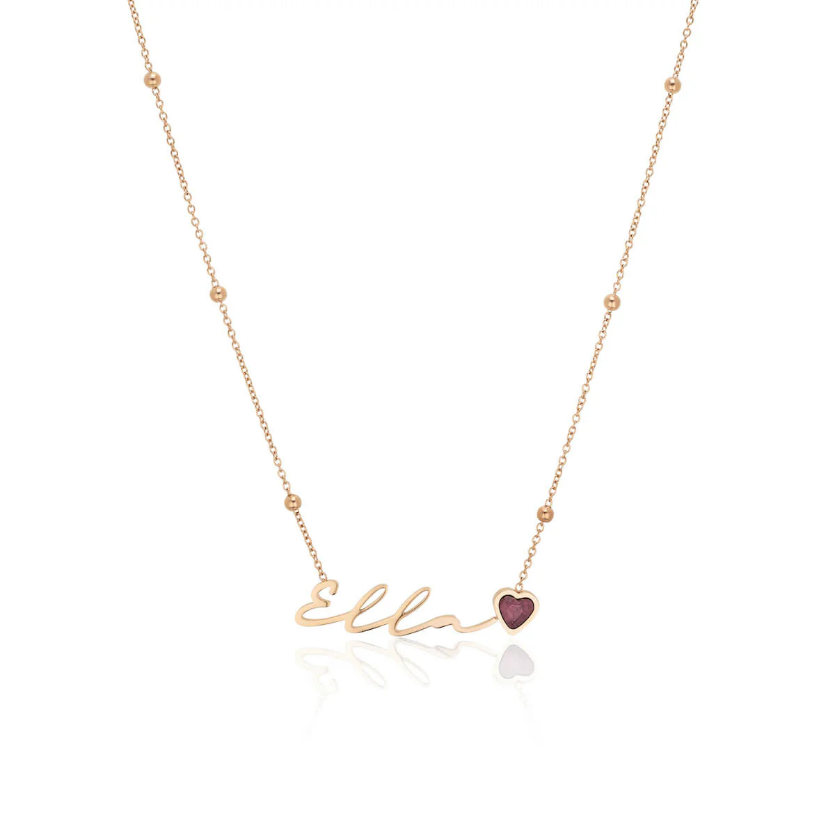 Birthstone Signature Name Necklace (Rose Gold) | Abbott Lyon