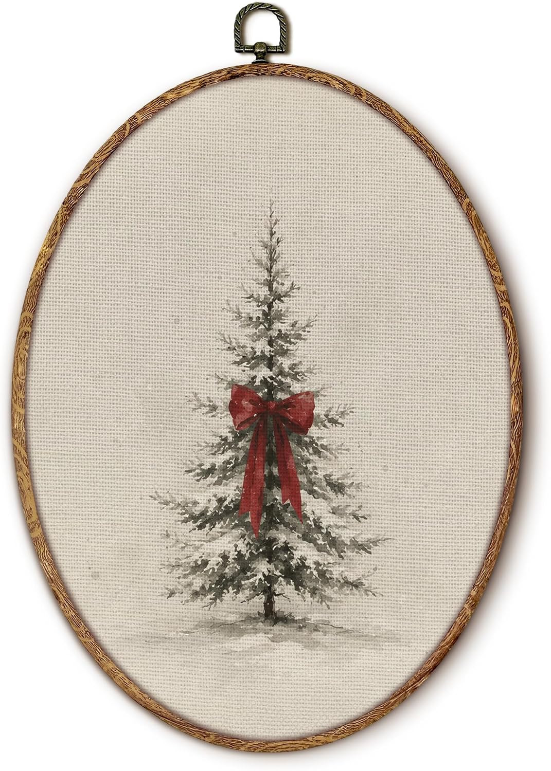 Yorhifa Vintage Coquette Bow Christmas Tree Framed Wall Art 8.5x11.5in | Amazon (US)