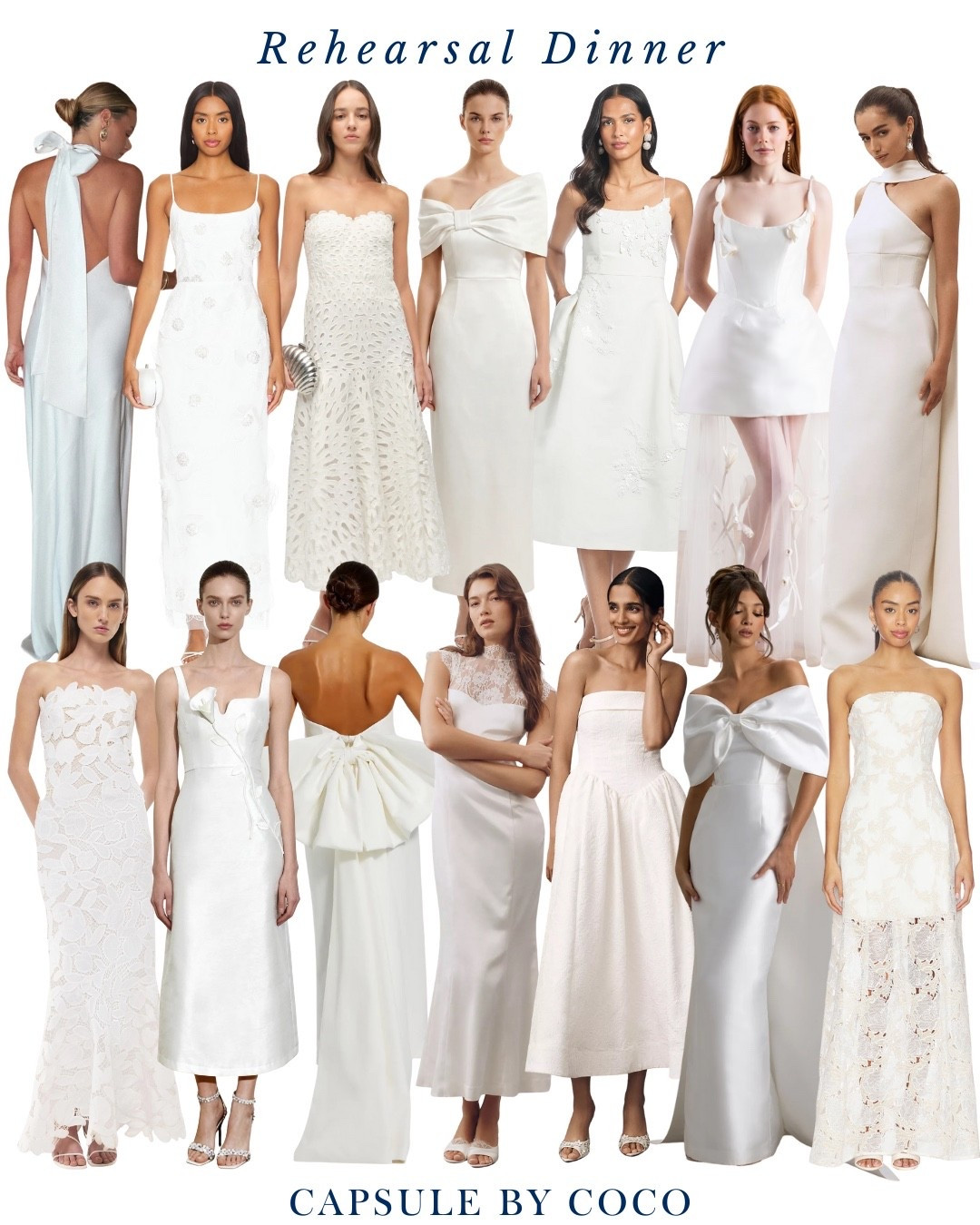 REHEARSAL DINNER LOOKS 💍 Rehearsal dinner, rehearsal dinner dress, rehearsal dinner dresses, rehearsal dinner outfit, rehearsal dinner outfits, rehearsal dinner inspo, rehearsal dinner inspiration, bridal wardrobe, white dress, white dresses, engagement pictures, formal white dress, formal white dresses, bride, bride to be, 2026 bride, 2026 brides, 2026 wedding, 2027 bride, 2027 brides, 2027 wedding, engagement look, engagement looks, wedding dress, wedding dresses, engagement party, bachelorette party, bridal shower, bridesmaid luncheon, reception, after party 

#LTKWedding