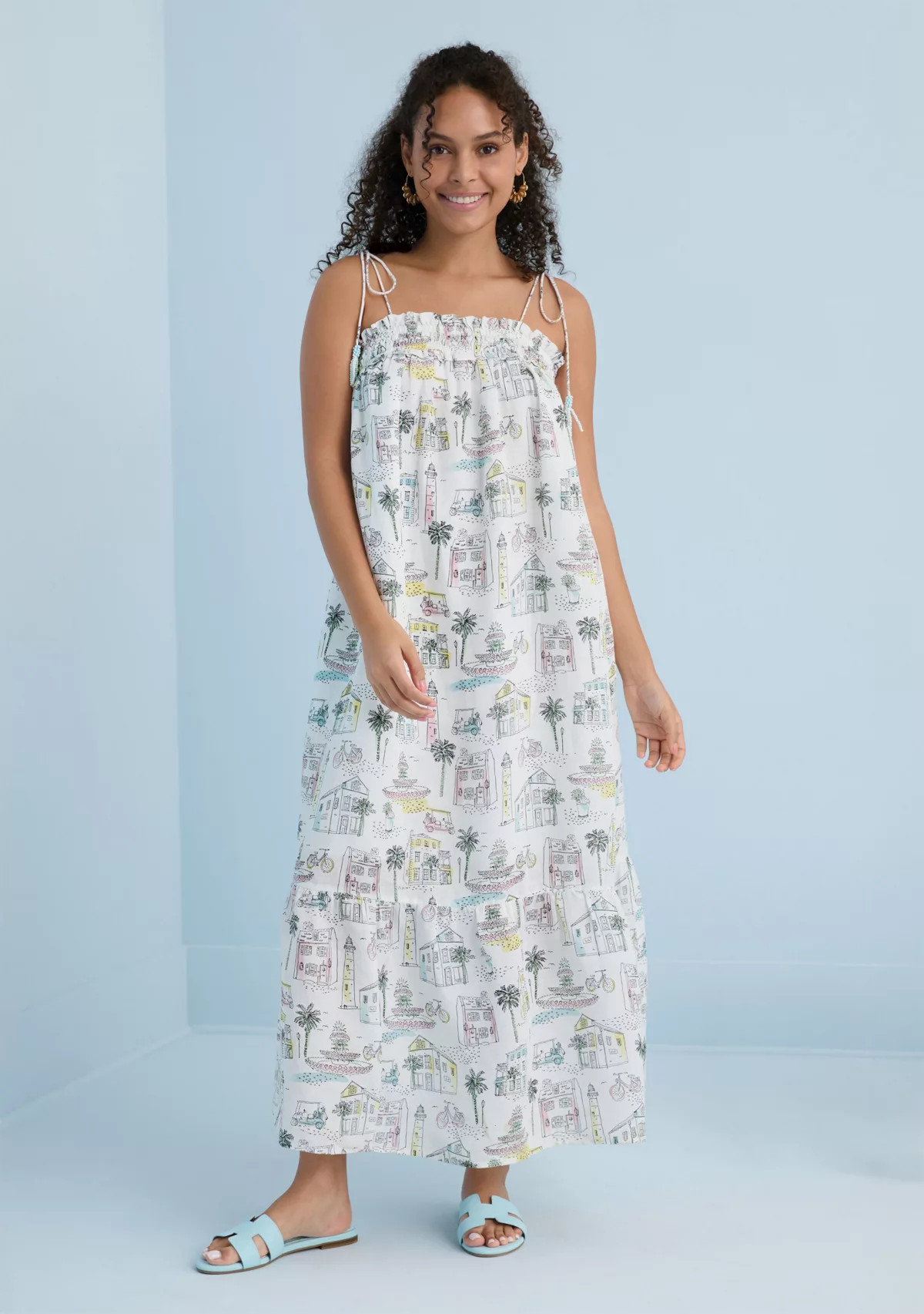 Crown & Ivy™Sewing Down South x Crown & Ivy™ Taylor Printed Maxi Dress with Beaded Tassels | Belk