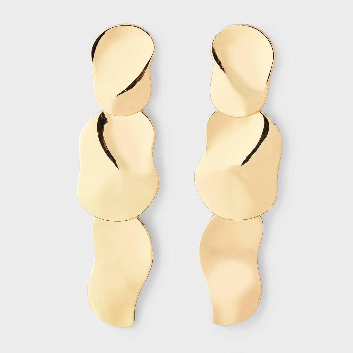 Textured Organic Disc Layered Earrings - A New Day\u2122 Gold | Target