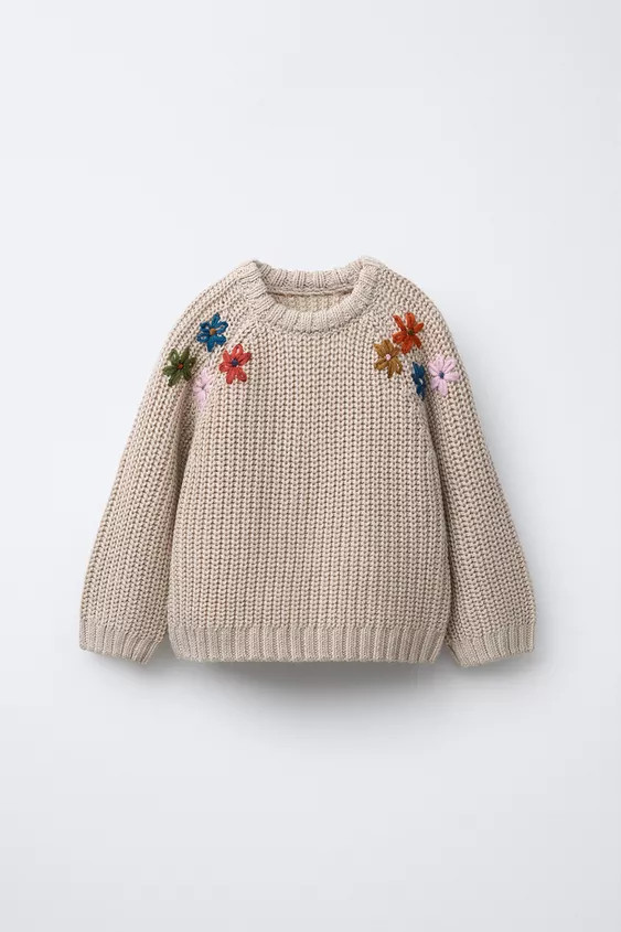 EMBROIDERED FLORAL KNIT JUMPER | Zara US